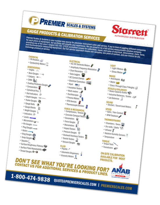 Instrument Calibration Services ISO/IEC17025 Accredited Premier
